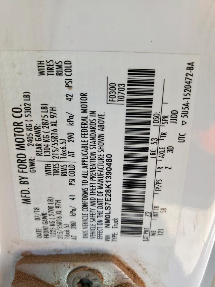 2019 Ford Transit Connect Xl VIN: NM0LS7E28K1390480 Lot: 66557145