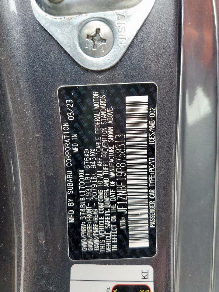 2023 Toyota Gr 86 Premium VIN: JF1ZNBF19P8758313 Lot: 63149245