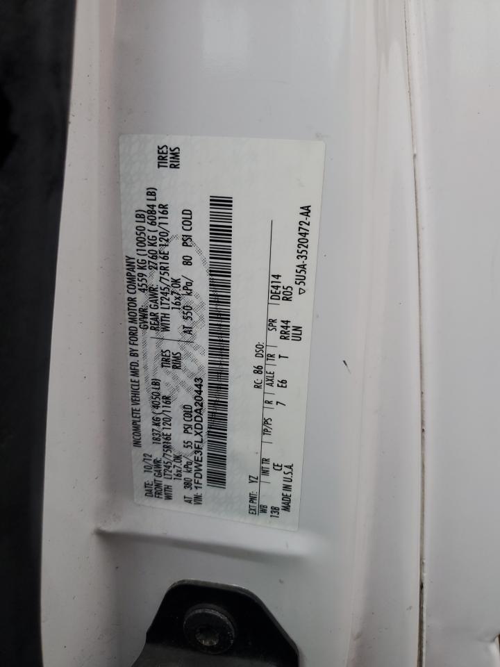 2013 Ford Econoline E350 Super Duty Cutaway Van VIN: 1FDWE3FLXDDA20443 Lot: 64425375