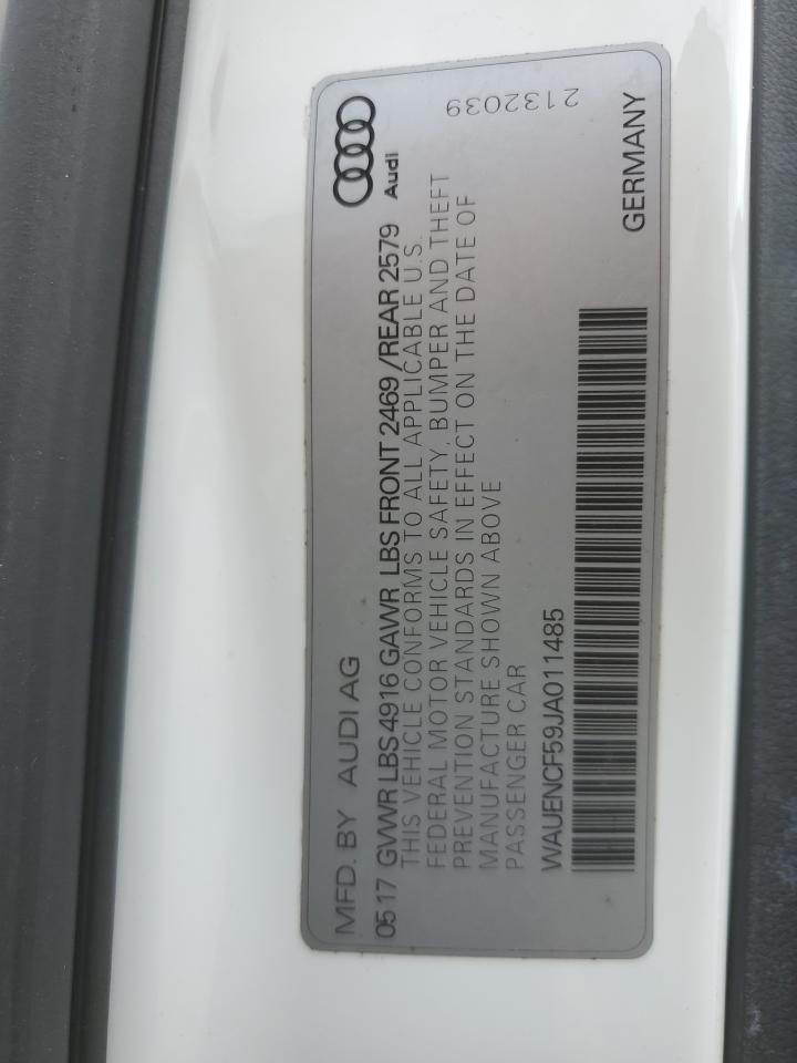 2018 Audi A5 Premium Plus S-Line VIN: WAUENCF59JA011485 Lot: 64486905