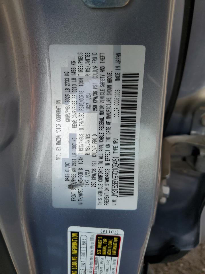 2007 Mazda Cx-9 VIN: JM3TB38Y970109481 Lot: 63936665