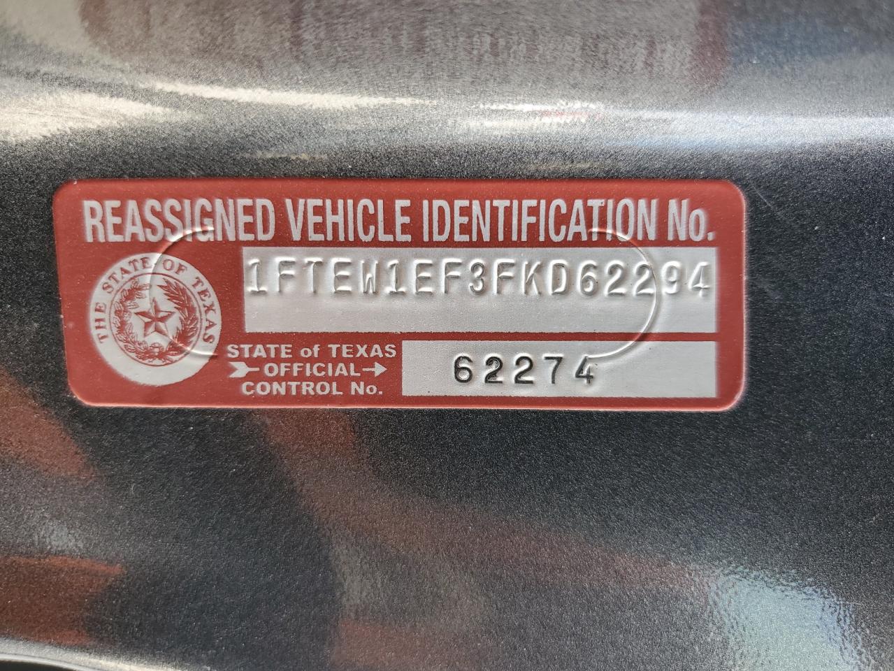 2015 Ford F150 Supercrew VIN: 1FTEW1EF3FKD62294 Lot: 62761705