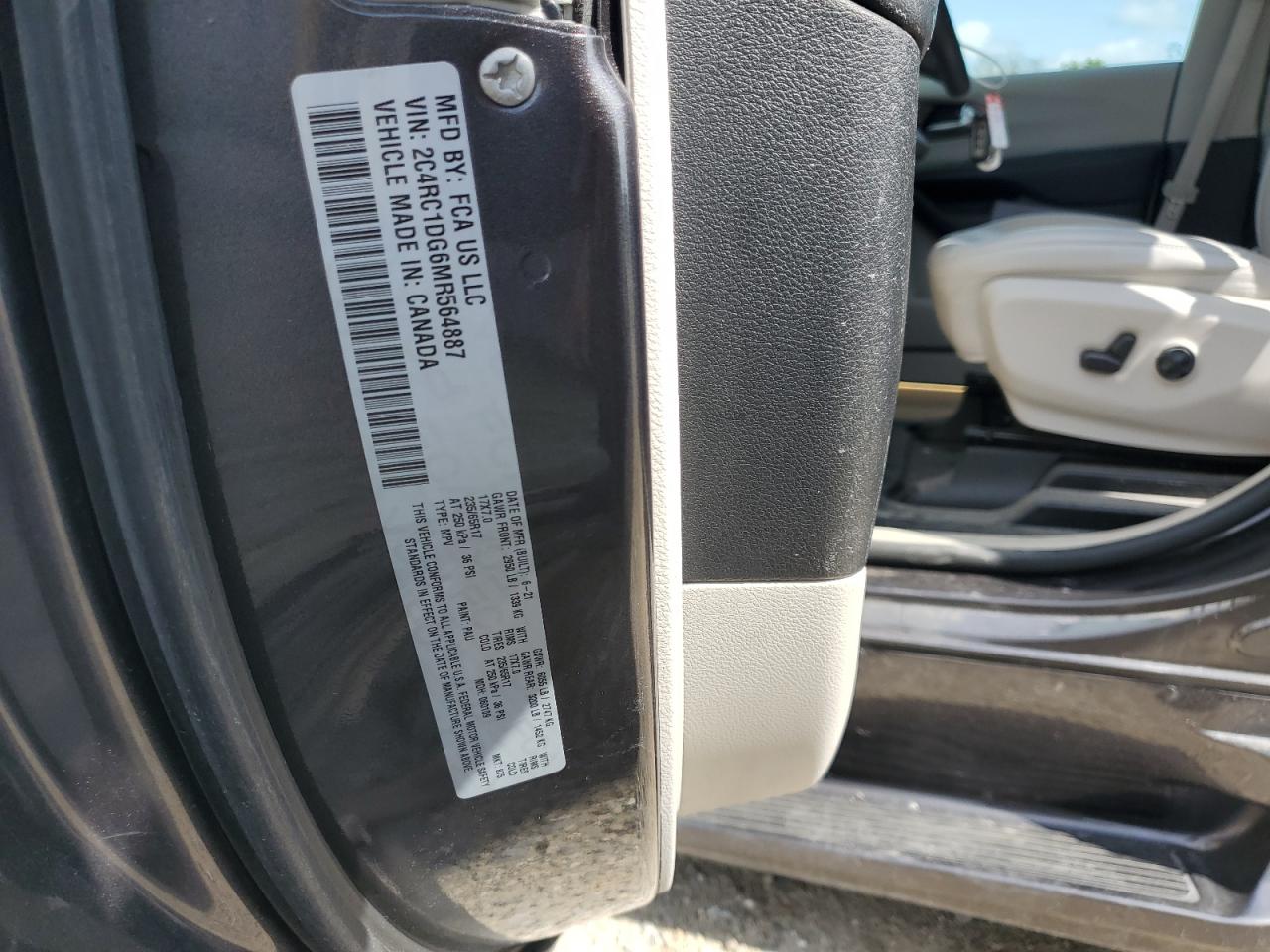 2021 Chrysler Voyager Lxi VIN: 2C4RC1DG6MR564887 Lot: 64299445