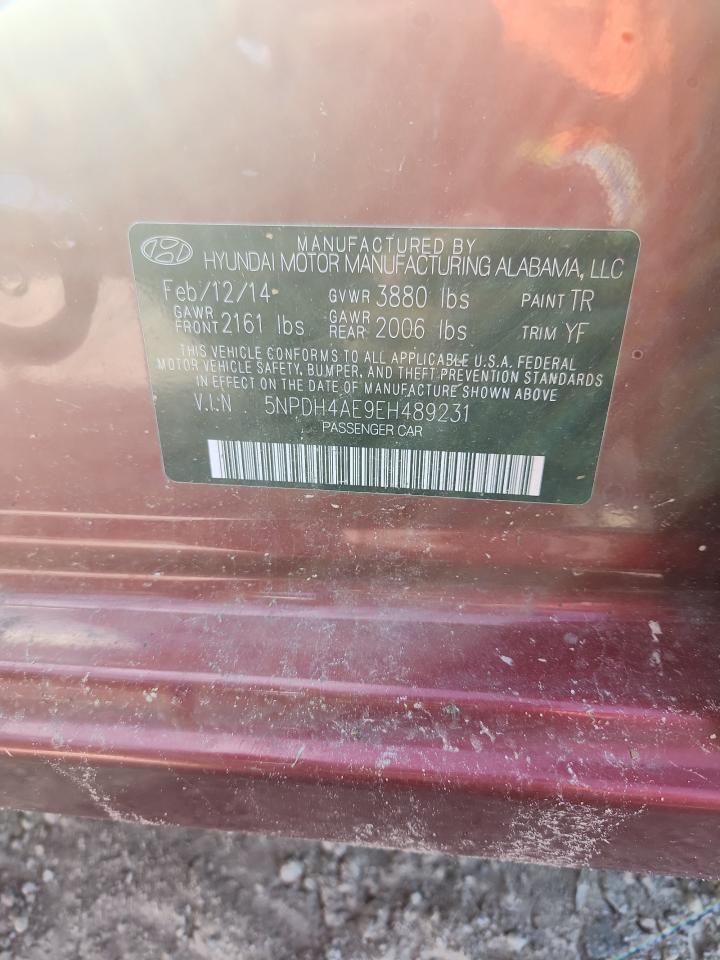 2014 Hyundai Elantra Se VIN: 5NPDH4AE9EH489231 Lot: 64804385