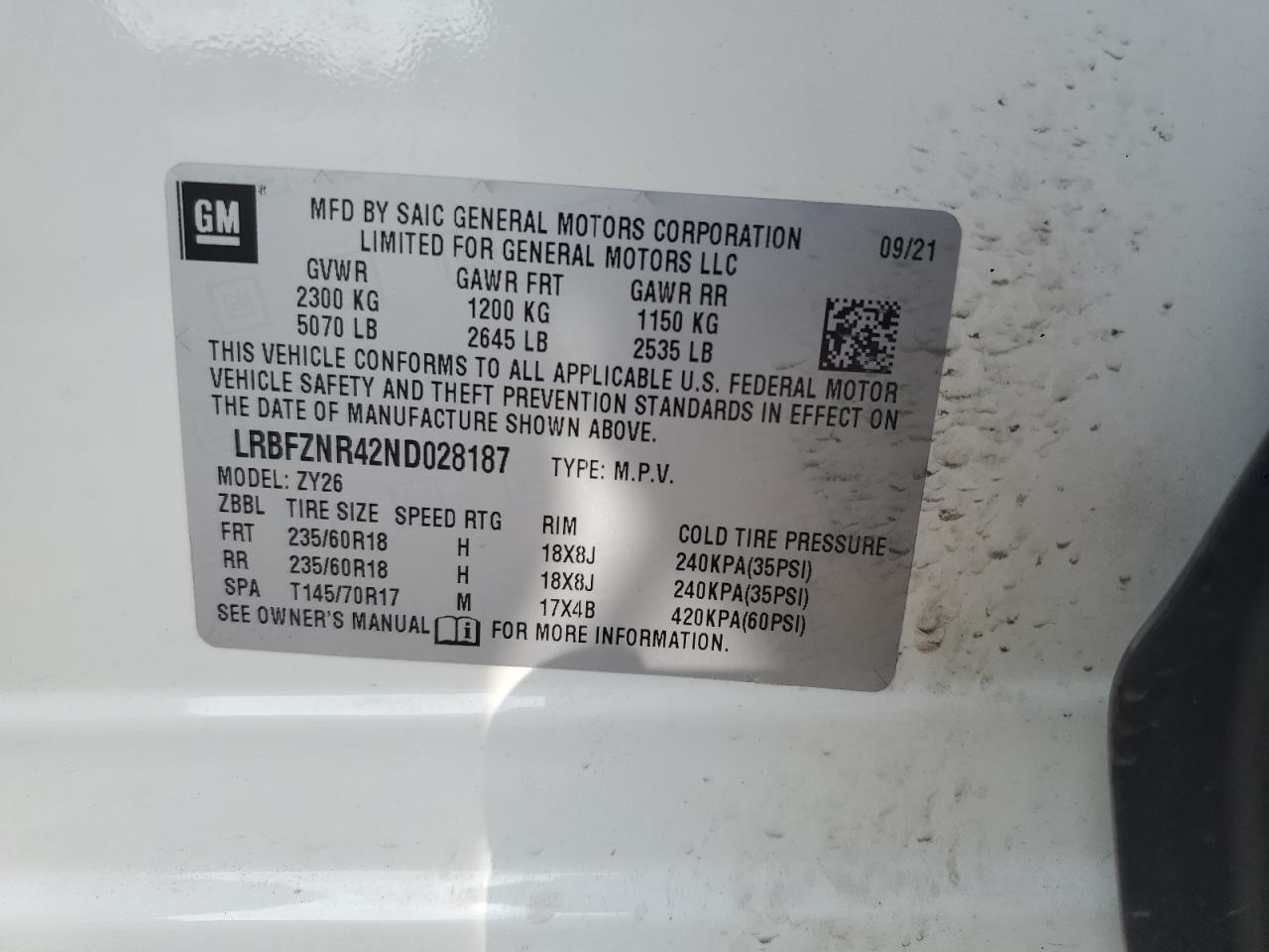 2022 Buick Envision Essence VIN: LRBFZNR42ND028187 Lot: 64190995