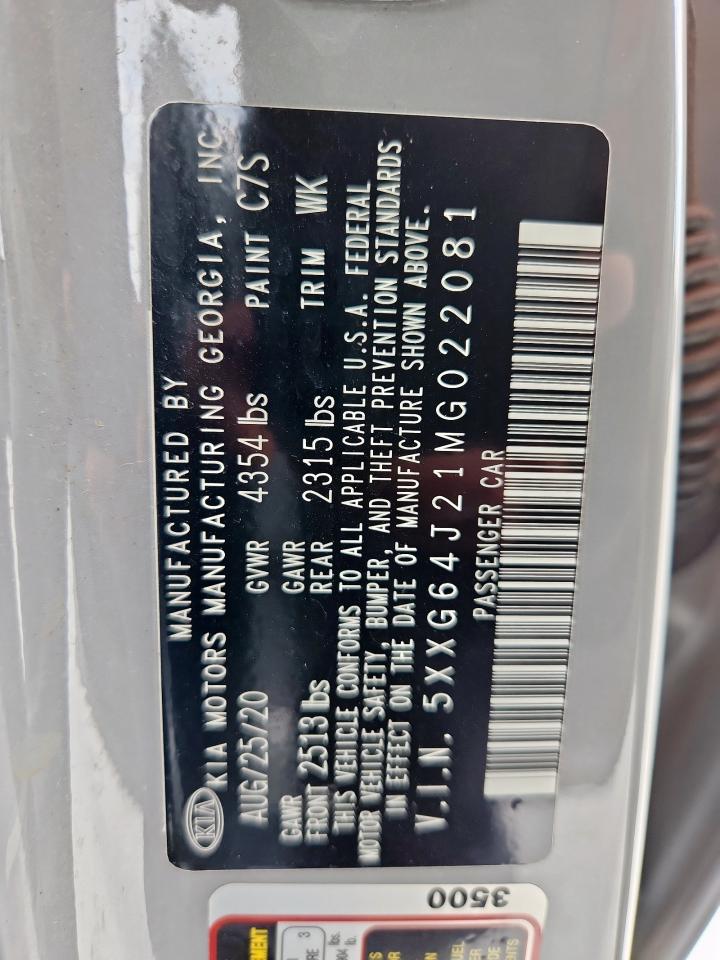 2021 Kia K5 Gt Line VIN: 5XXG64J21MG022081 Lot: 63552165
