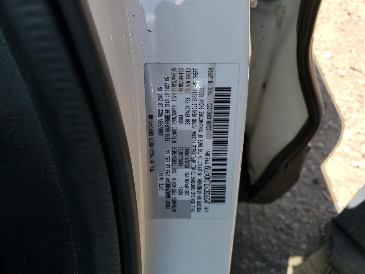 2020 Mazda Cx-9 Touring VIN: JM3TCBCY7L0404779 Lot: 62895755