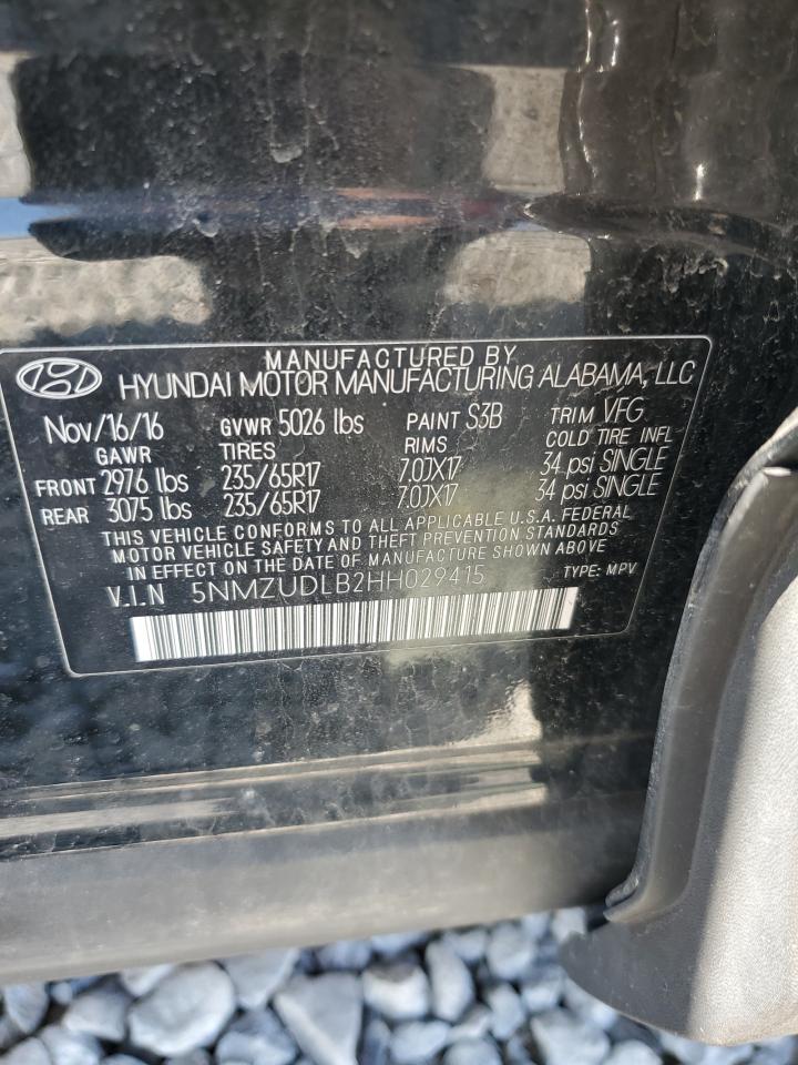 2017 Hyundai Santa Fe Sport VIN: 5NMZUDLB2HH029415 Lot: 63006765