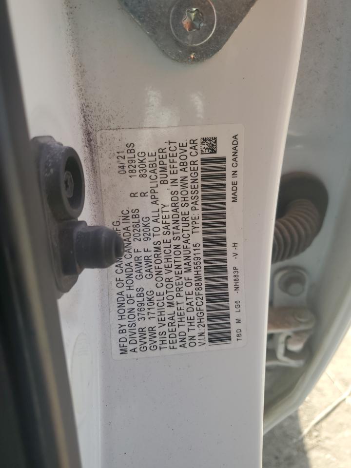 2021 Honda Civic Sport VIN: 2HGFC2F88MH559115 Lot: 66107405