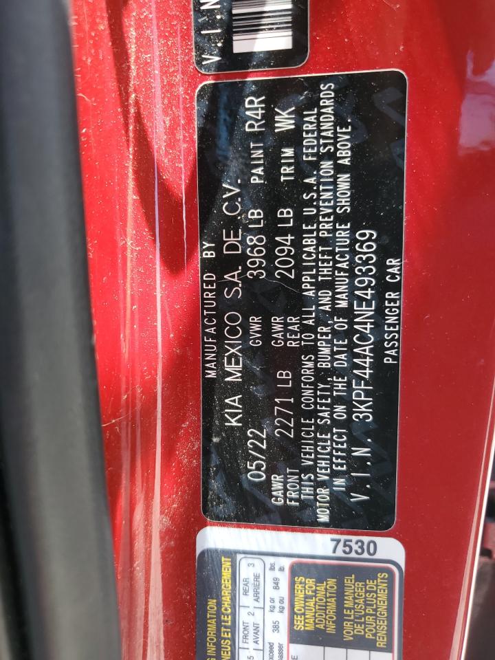 2022 Kia Forte Gt VIN: 3KPF44AC4NE493369 Lot: 62983375
