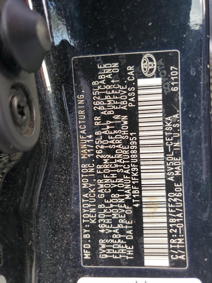 2015 Toyota Camry Le VIN: 4T1BF1FK9FU889951 Lot: 64621855