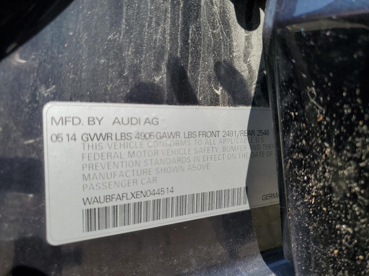 waubfaflxen044514 WAUBFAFLXEN044514 2014 Audi A4 Premium