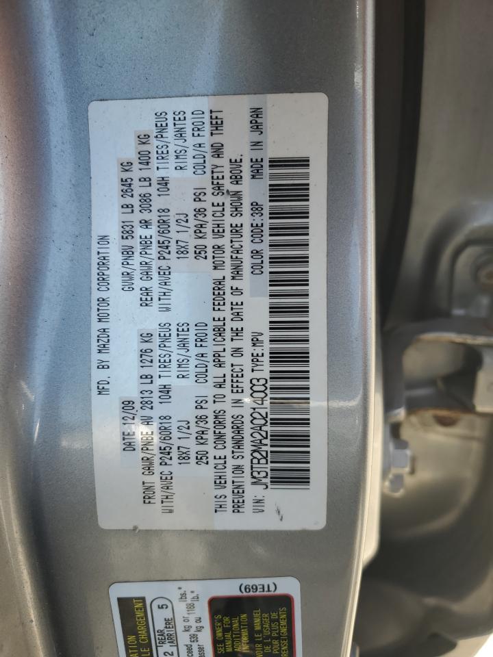 2010 Mazda Cx-9 VIN: JM3TB2MA2A0214003 Lot: 63164465
