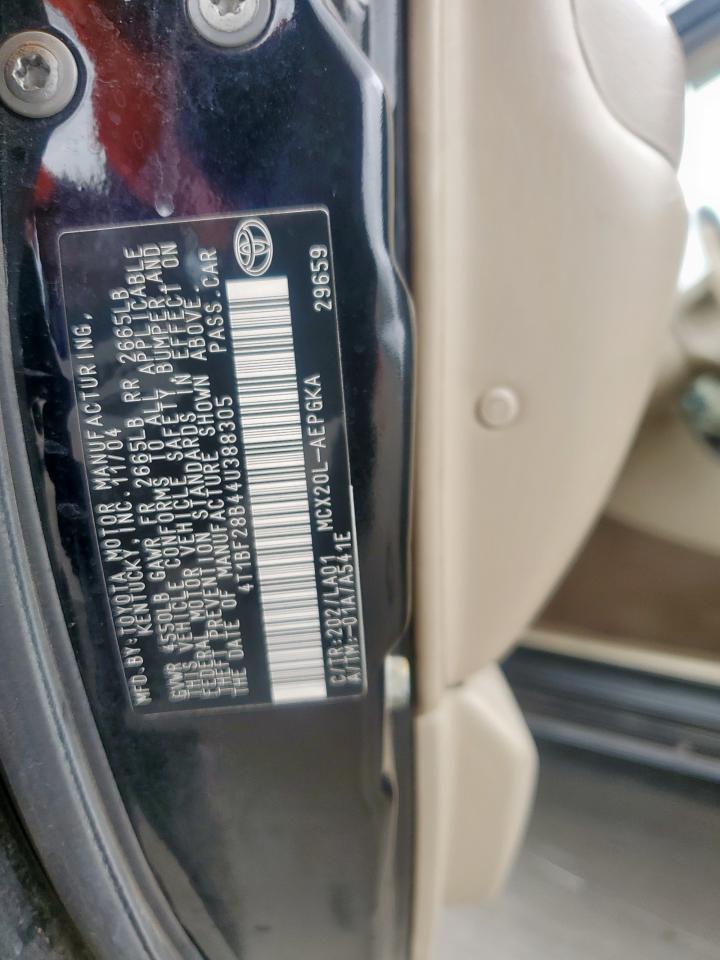 2004 Toyota Avalon Xl VIN: 4T1BF28B44U388305 Lot: 60758095