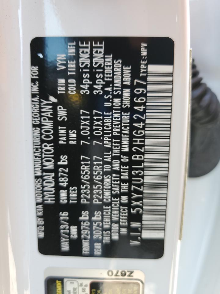 2017 Hyundai Santa Fe Sport VIN: 5XYZU3LB2HG424697 Lot: 64407995