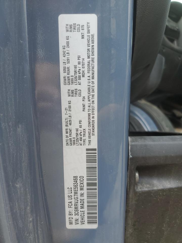 2021 Ram Promaster 3500 3500 High VIN: 3C6MRVJG7ME563468 Lot: 62083315