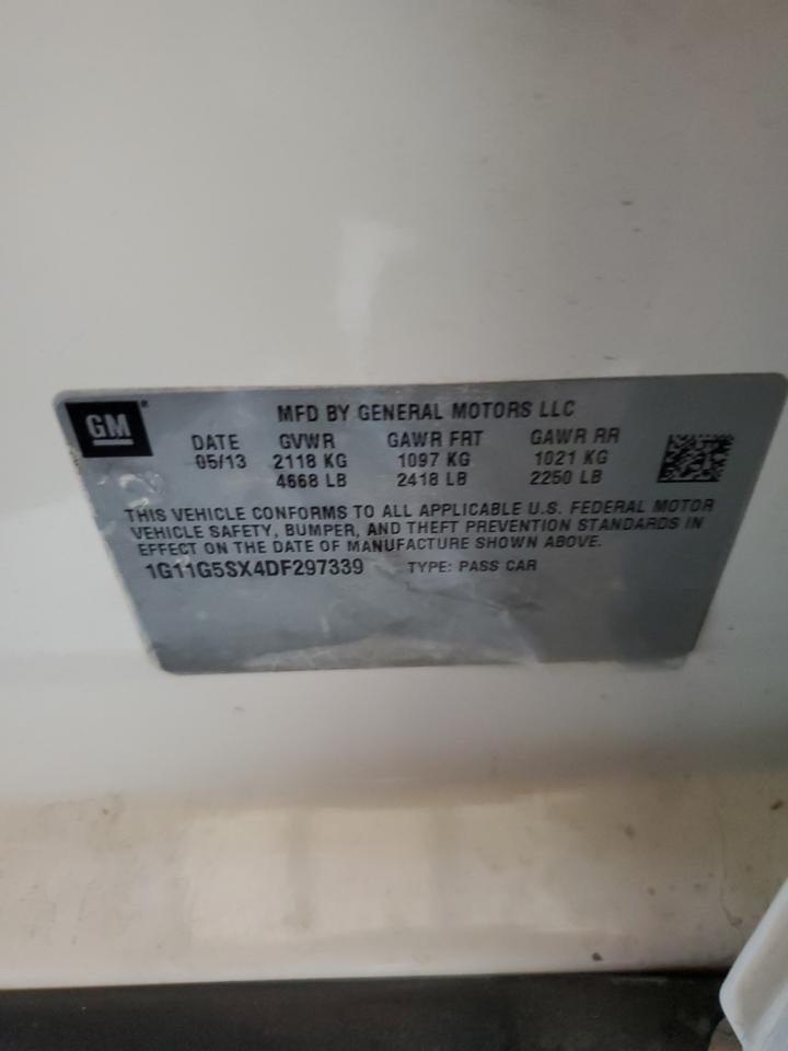 2013 Chevrolet Malibu 3Lt VIN: 1G11G5SX4DF297339 Lot: 81523355