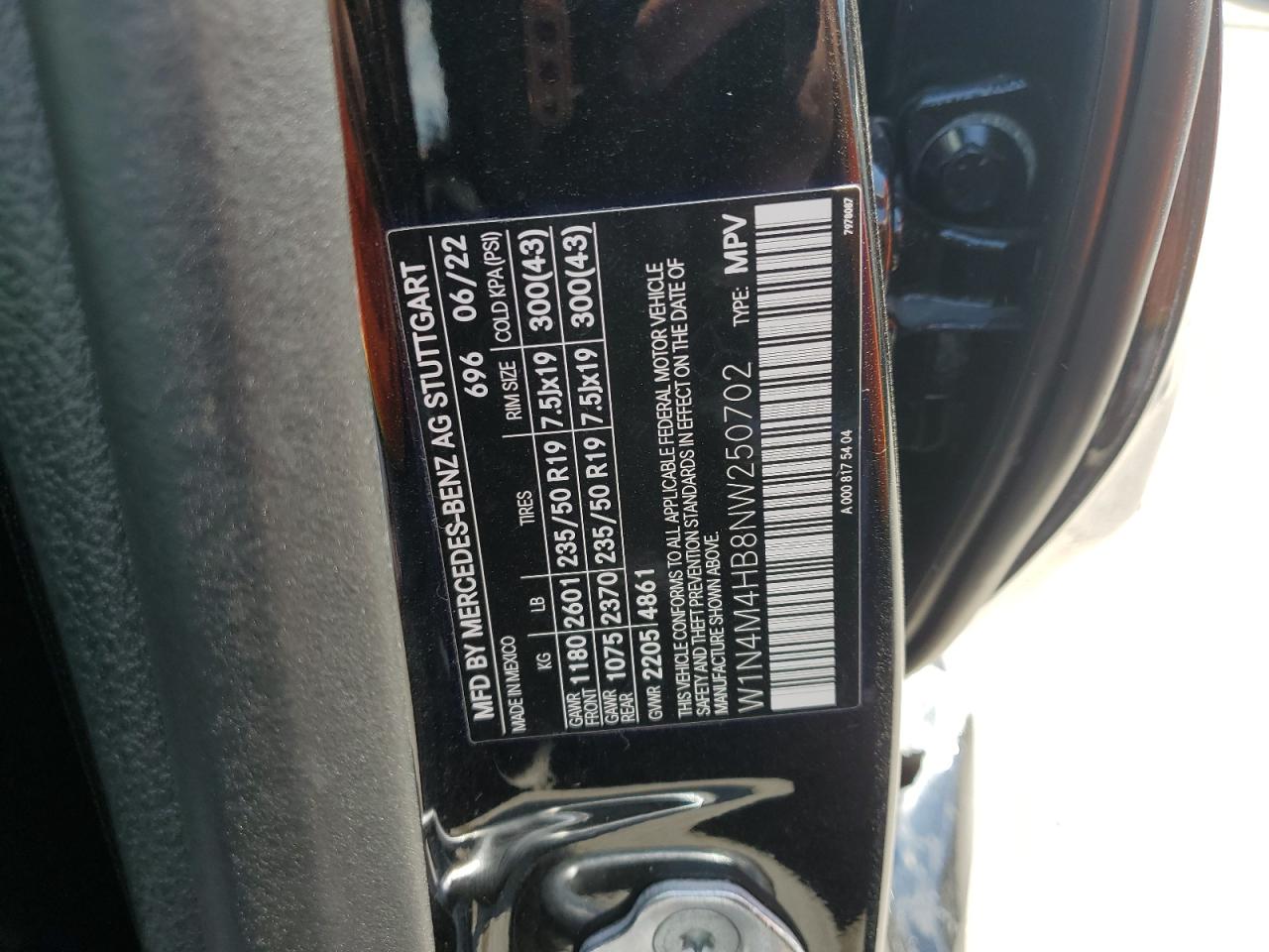 2022 Mercedes-Benz Glb 250 4Matic VIN: W1N4M4HB8NW250702 Lot: 64830455
