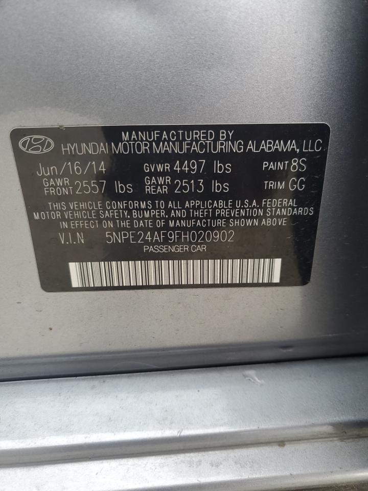 2015 Hyundai Sonata Se VIN: 5NPE24AF9FH020902 Lot: 64479925