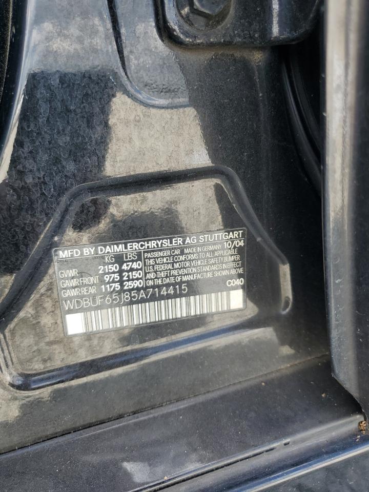 wdbuf65j85a714415 WDBUF65J85A714415 2005 Mercedes-Benz E 320