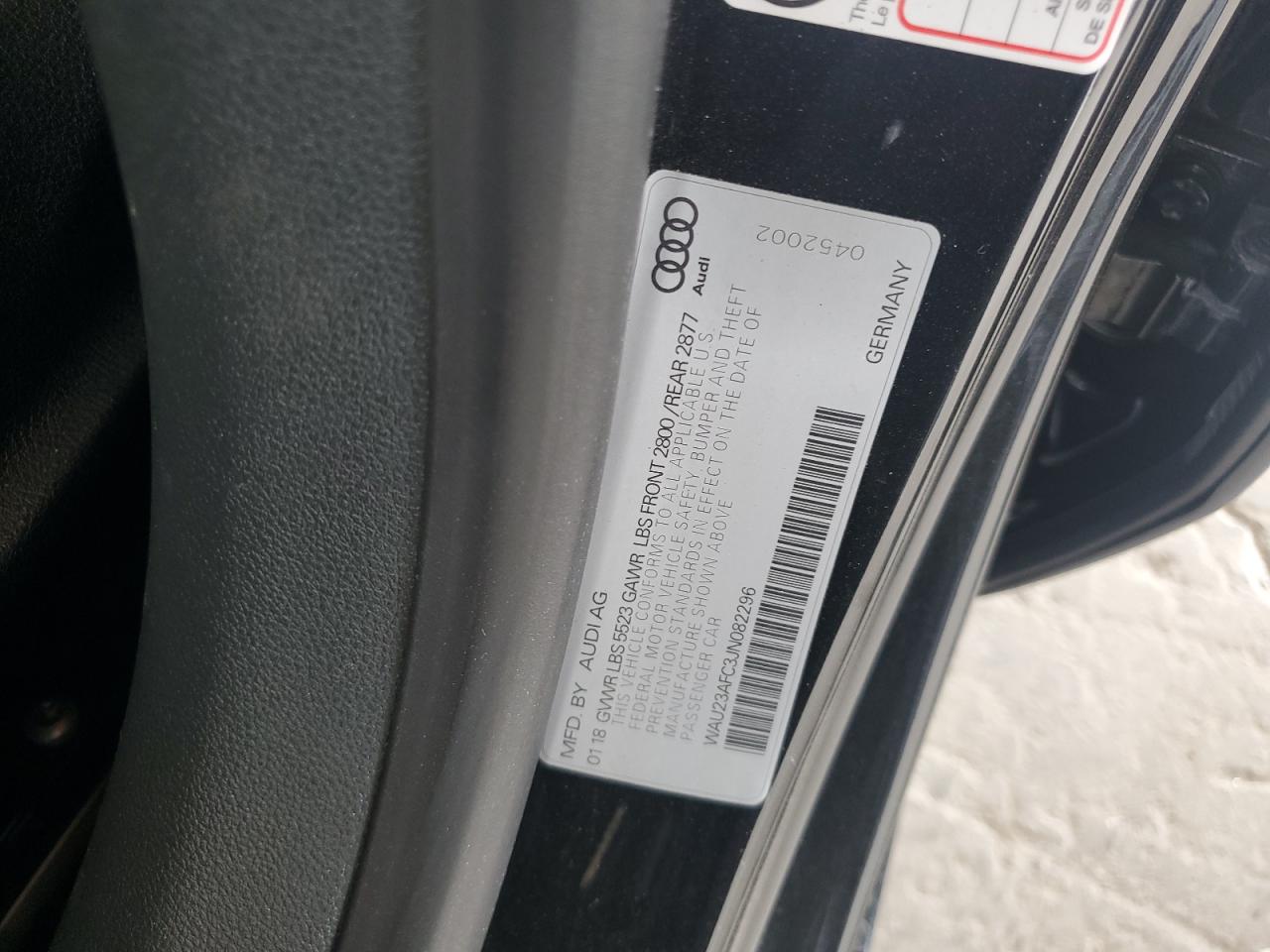 2018 Audi A7 Prestige VIN: WAU23AFC3JN082296 Lot: 64014475