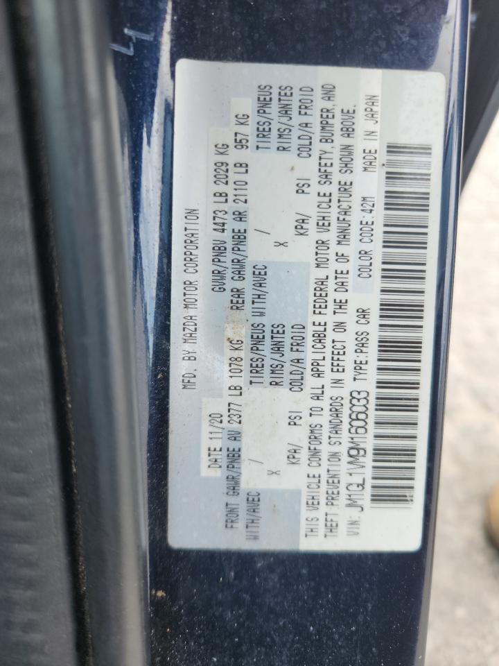 2021 Mazda 6 Touring VIN: JM1GL1VM9M1606033 Lot: 64823465