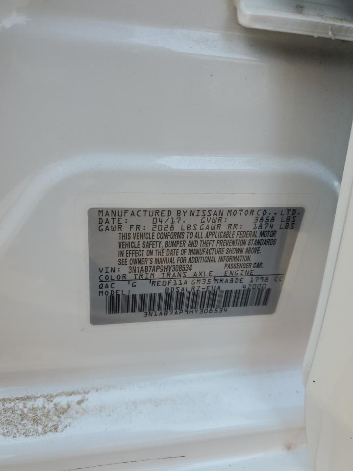 2017 Nissan Sentra S VIN: 3N1AB7AP9HY308534 Lot: 65077035