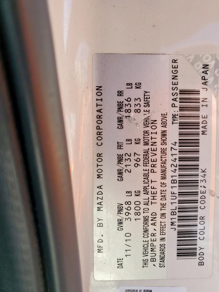 2011 Mazda 3 I VIN: JM1BL1UF1B1424174 Lot: 64422855