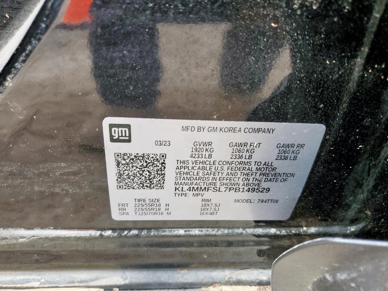 kl4mmfsl7pb149529 KL4MMFSL7PB149529 2023 Buick Encore Gx Essence