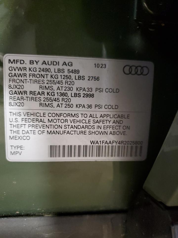 2024 Audi Q5 Prestige 45 VIN: WA1FAAFY4R2025800 Lot: 65390265