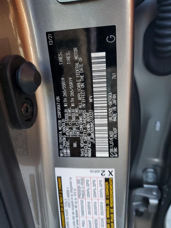 2022 Lexus Gx 460 VIN: JTJAM7BX8N5318337 Lot: 63459585