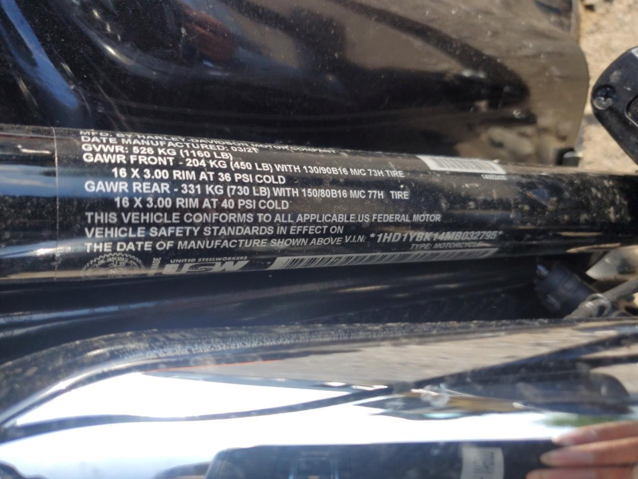 2021 Harley-Davidson Flhcs VIN: 1HD1YBK14MB032795 Lot: 63583335