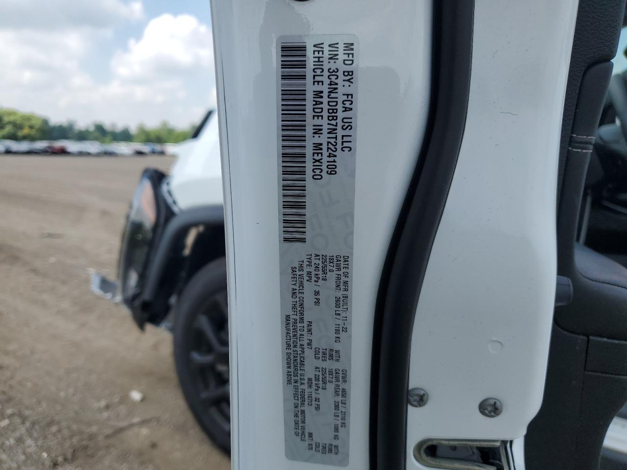 2022 Jeep Compass Latitude VIN: 3C4NJDBB7NT224109 Lot: 64482915