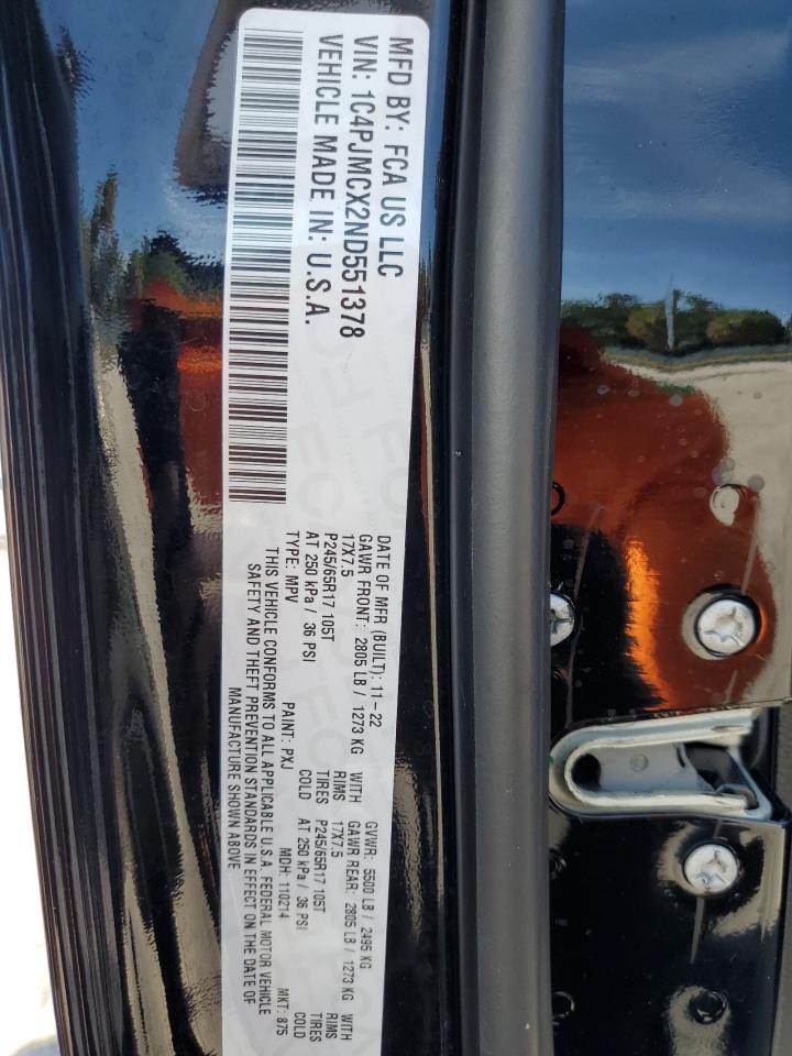 2022 Jeep Cherokee Latitude VIN: 1C4PJMCX2ND551378 Lot: 67113335