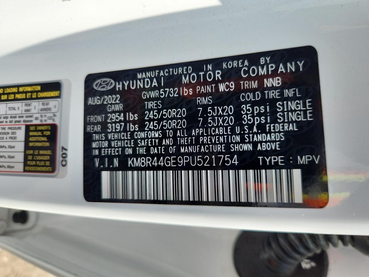 2023 Hyundai Palisade Sel Premium VIN: KM8R44GE9PU521754 Lot: 63429315