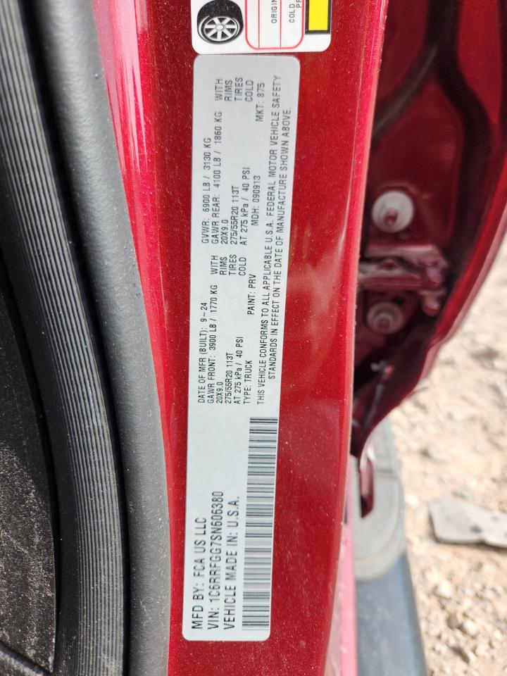 2025 Ram 1500 Tradesman VIN: 1C6RRFGG7SN606380 Lot: 64974215