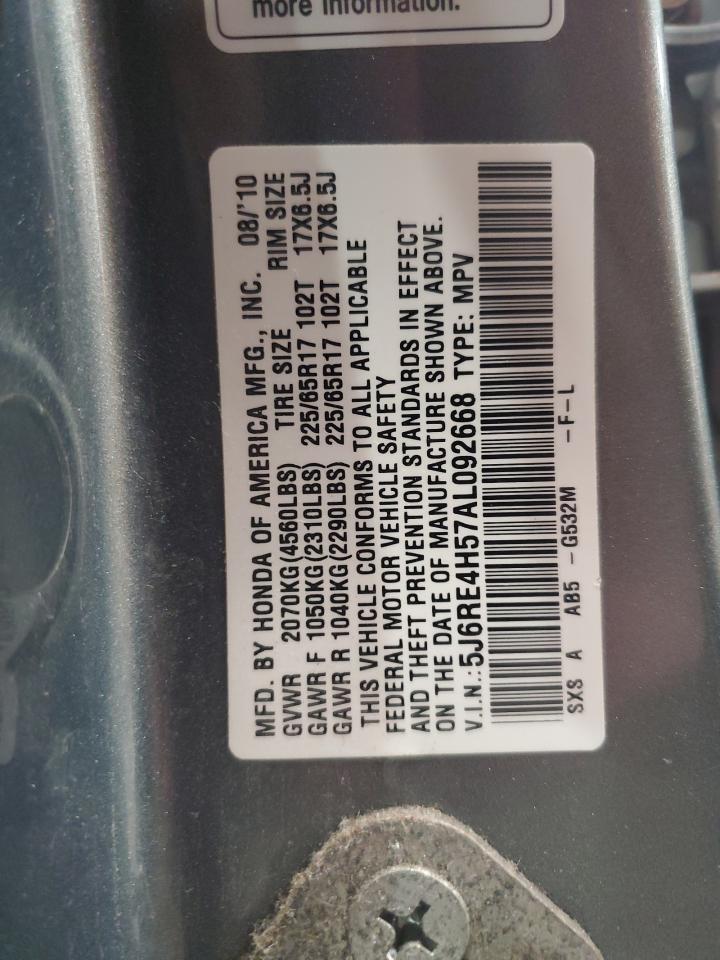 2010 Honda Cr-V Ex VIN: 5J6RE4H57AL092668 Lot: 65215845