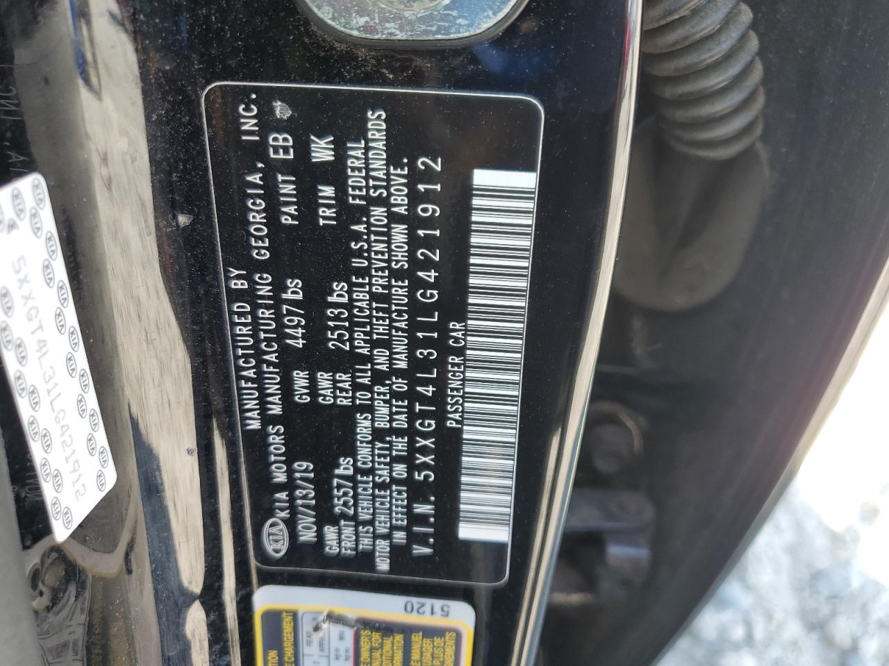 5xxgt4l31lg421912 5XXGT4L31LG421912 2020 Kia Optima Lx