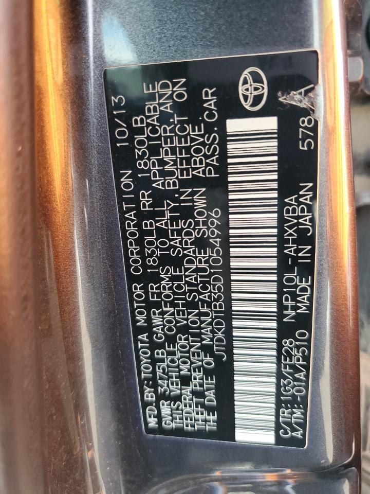 jtdkdtb35d1054996 JTDKDTB35D1054996 2013 Toyota Prius C