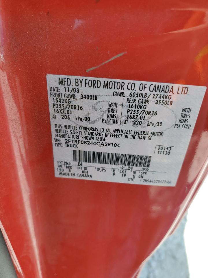 2FTRF08244CA28104 2004 Ford F-150 Heritage Classic