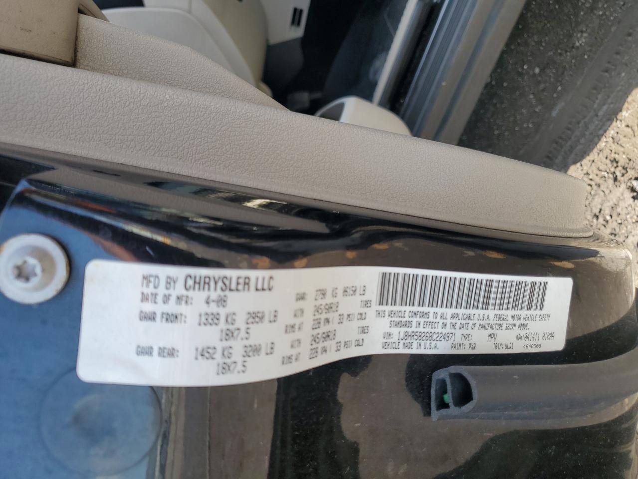 2008 Jeep Grand Cherokee Limited VIN: 1J8HR58268C224971 Lot: 64193045