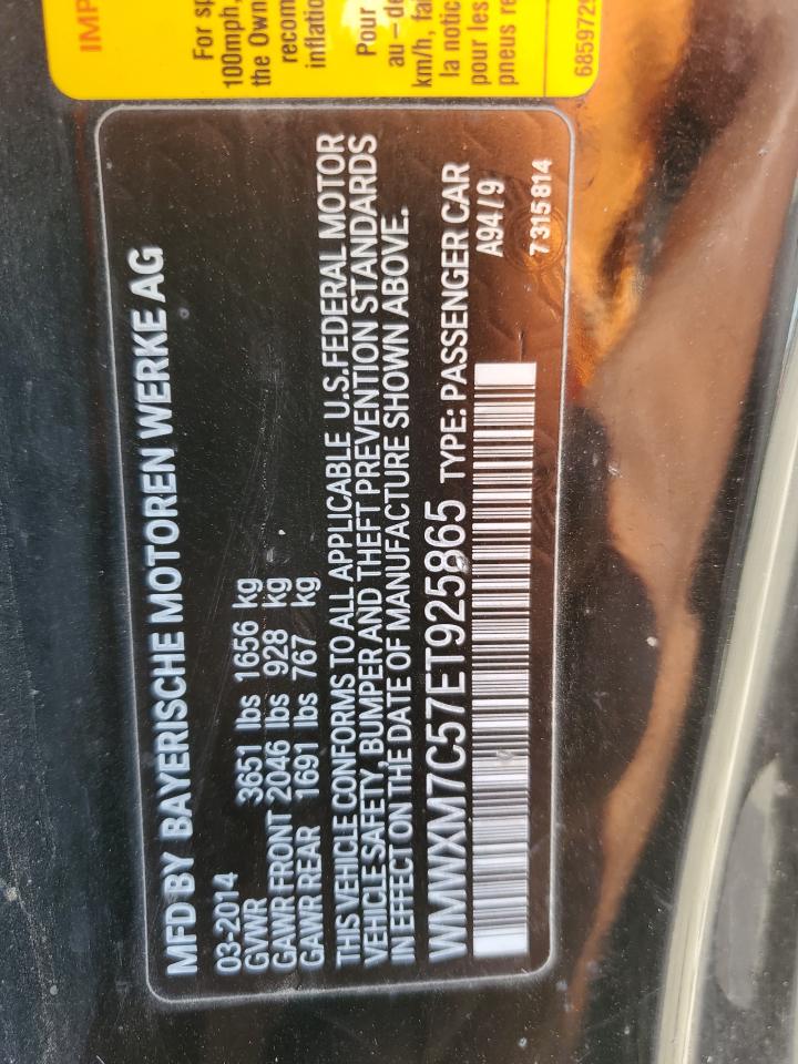2014 Mini Cooper S VIN: WMWXM7C57ET925865 Lot: 66125145