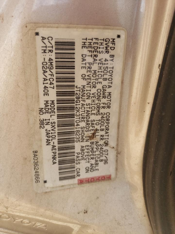 1996 Toyota Camry Dx VIN: JT2BG12K3T0418235 Lot: 63115305