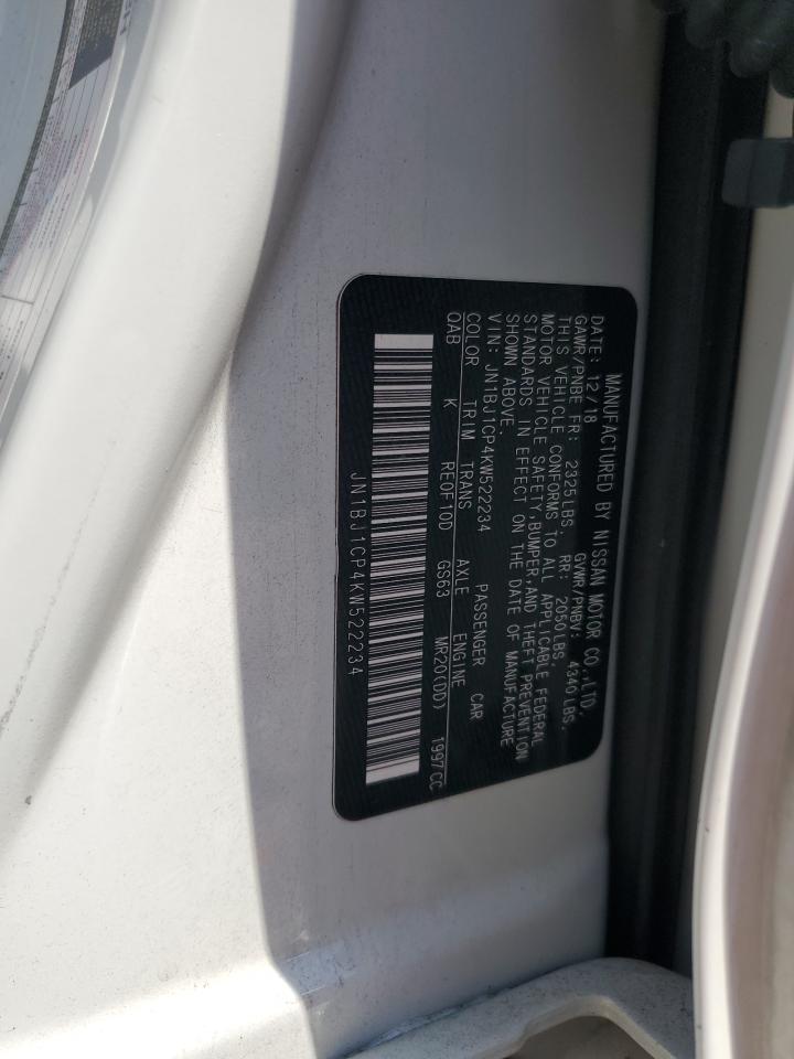 jn1bj1cp4kw522234 JN1BJ1CP4KW522234 2019 Nissan Rogue Sport S