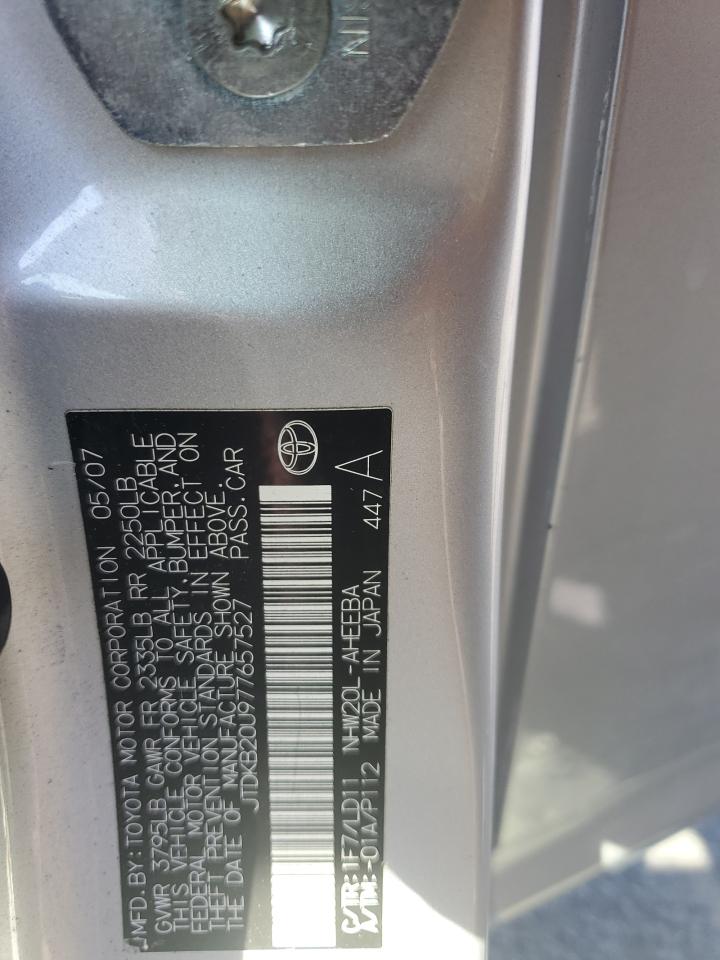 2007 Toyota Prius VIN: JTDKB20U977657527 Lot: 63705865