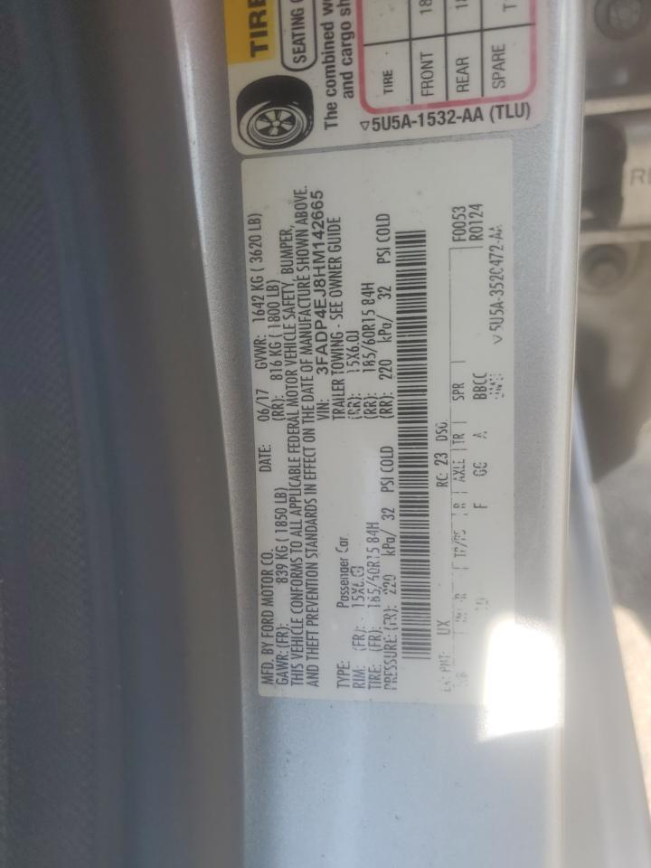 3FADP4EJ8HM142665 2017 Ford Fiesta Se