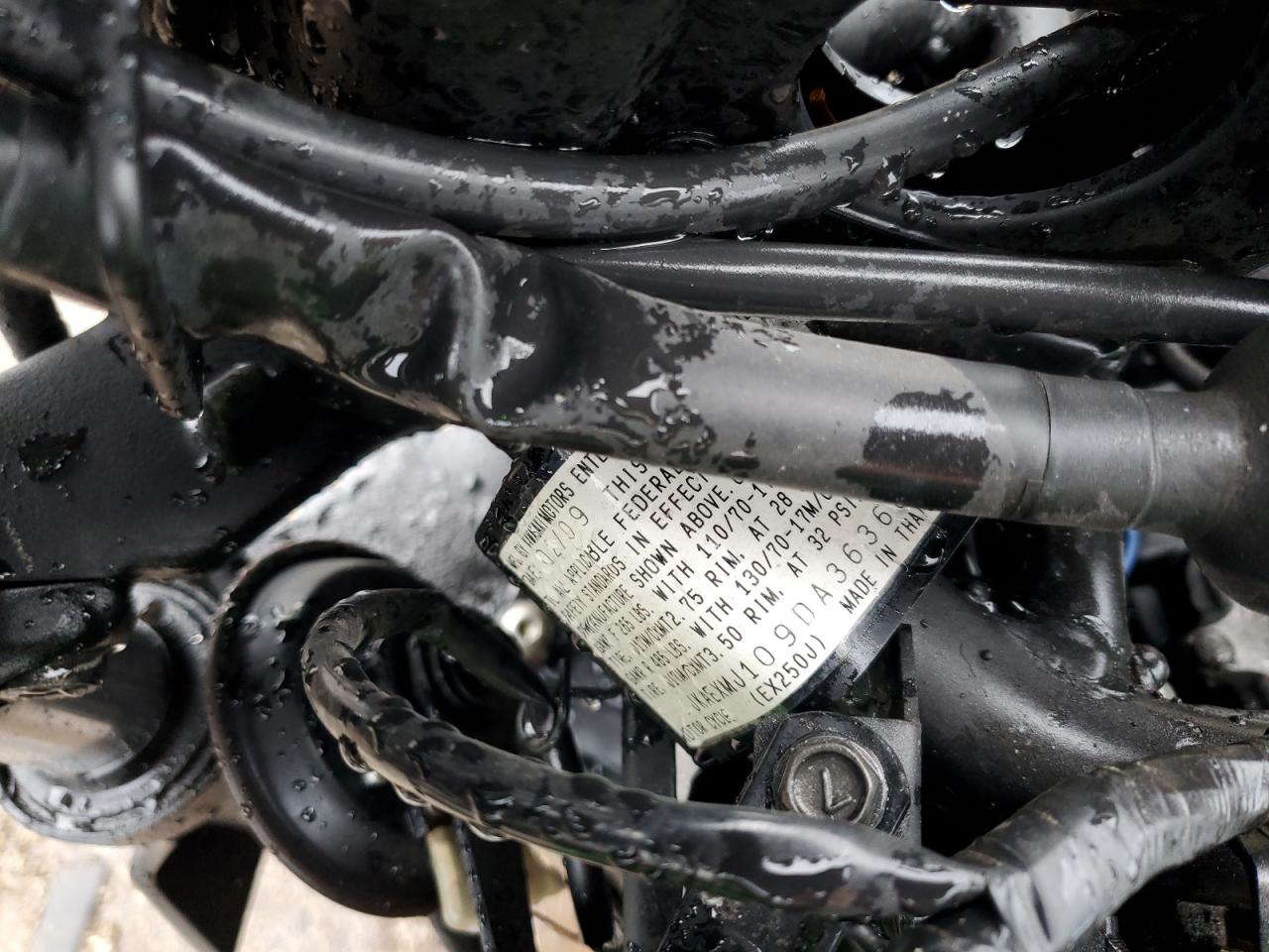 2009 Kawasaki Ex250 J VIN: JKAEXMJ109DA36368 Lot: 64549935