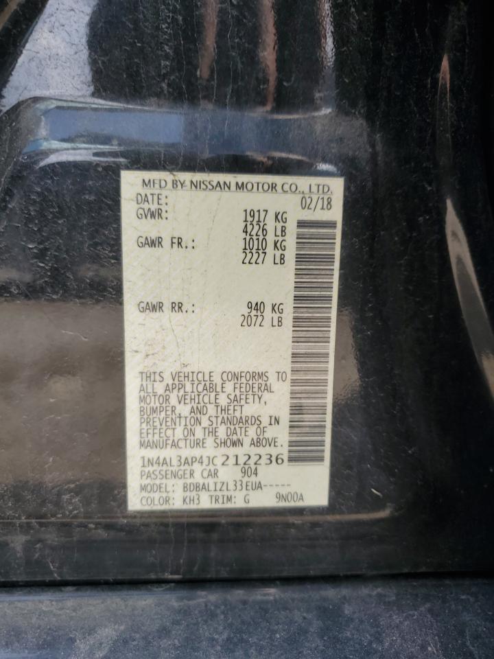 2018 Nissan Altima 2.5 VIN: 1N4AL3AP4JC212236 Lot: 63211195