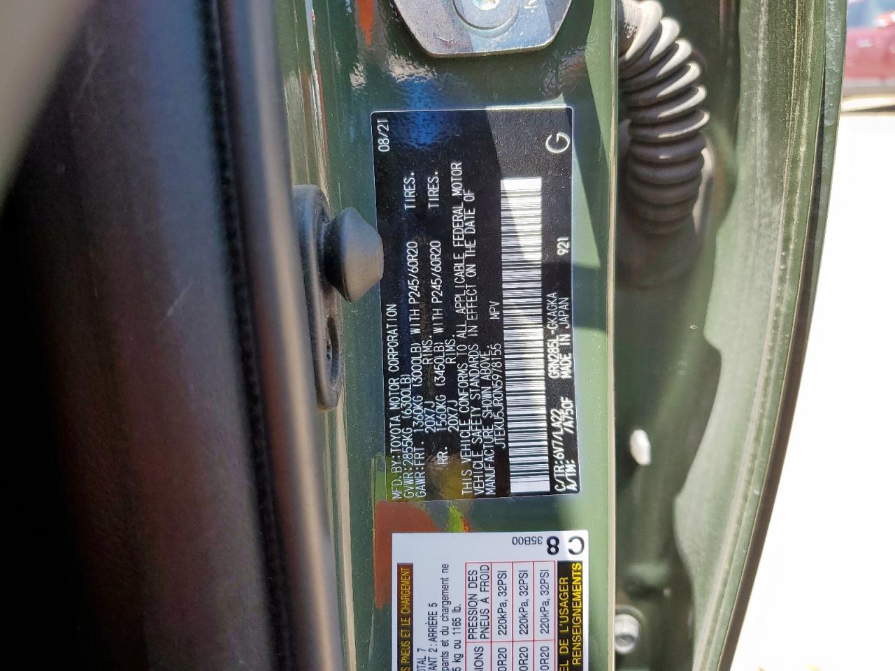 2022 Toyota 4Runner Limited VIN: JTEKU5JR0N5978155 Lot: 65419575