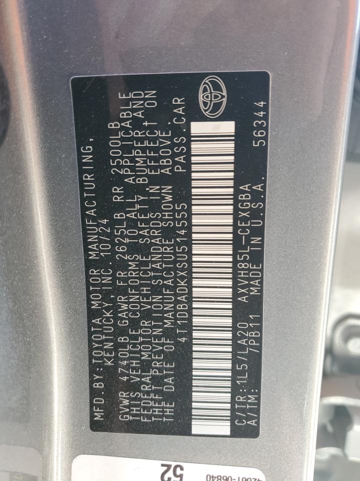 2025 Toyota Camry Xse VIN: 4T1DBADKXSU514555 Lot: 64022775